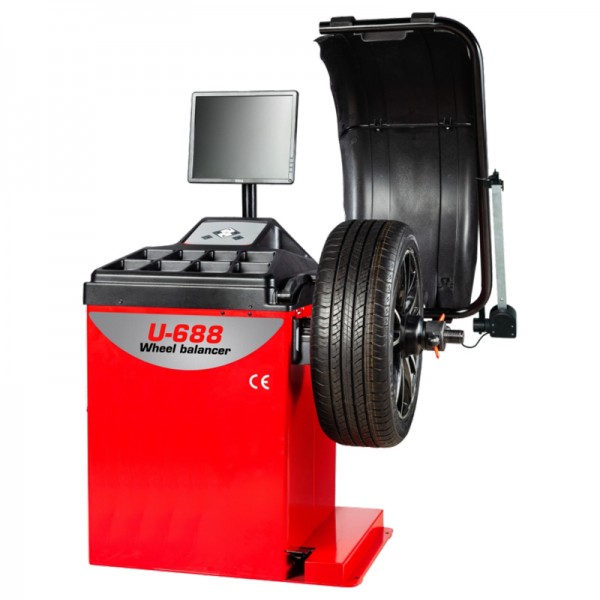 U-688 LCD DISPLAY WHEEL BALANCER WITH OPT FUNCTION & SPLIT AND HIDDEN WEIGHT SOLUTION