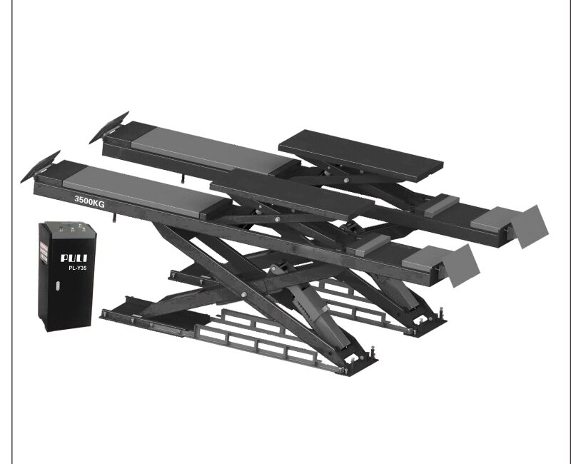 3.5 T Capacity Scissor Lift PL-Y35 Tubular Structure Wheel Alignment Scissor Lift With Built In Lifting Platforms